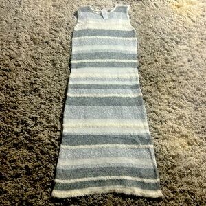 Lou & Grey NWT Sz.S Textured Knit Striped Sleeveless Sweater Maxi Dress